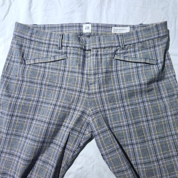 Gap Pants Women’s 16 Gray Black Plaid Signature Skinny Ankle Stretch Flat Front - Picture 2 of 8